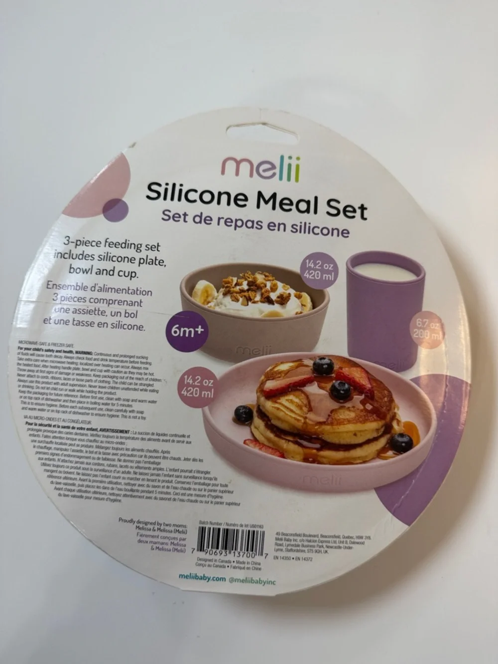 Melii Silicone‎ Meal Set — Purple 3-Piece Dinnerware